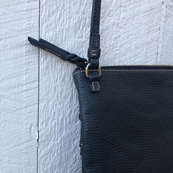 DOONEY & BOURKE Pebble Grain Triple Zip Crossbody Purse Navy - Picture 15 of 15